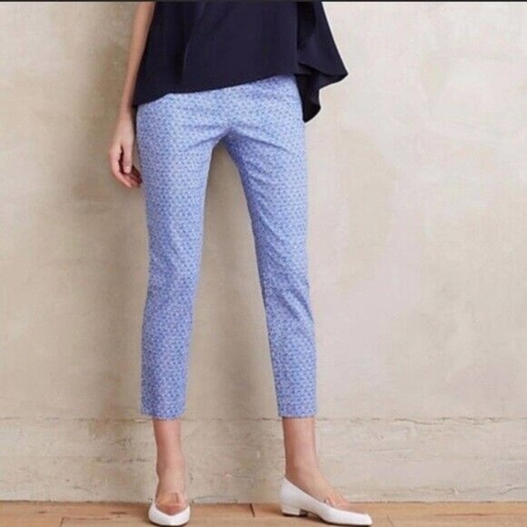 Cartonnier Pants - ✨2/$20 Cartonnier Sea Shell Print Charlie Trouser Pants Blue White 6 H14473